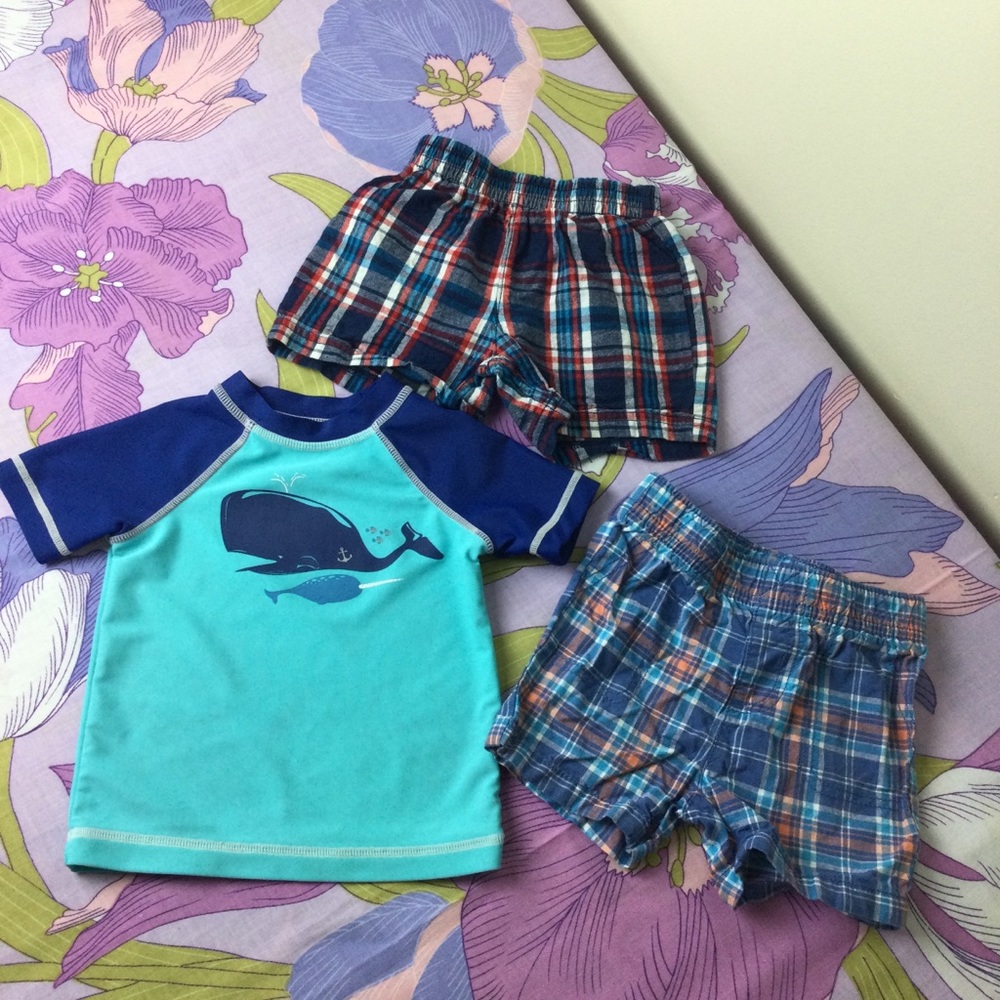 Like New 3 Pz Baby Boy Swim Tee & shorts